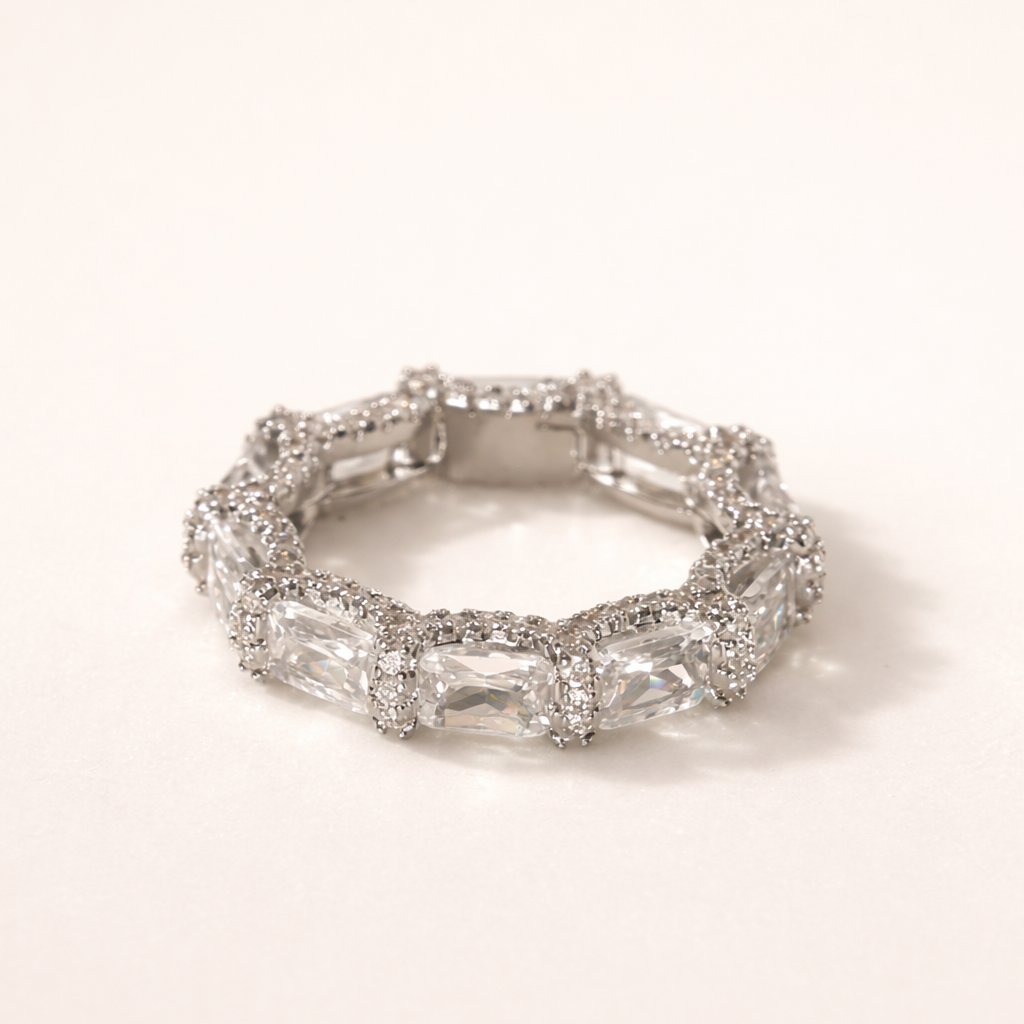 Radiant Moissanite Eternity Band